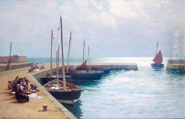 Early Morning, Buckhaven Harbour Oil Painting by Alexander Young