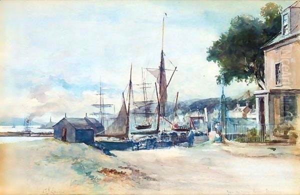 From The Canal House, Bowling Oil Painting by Charles James Lauder