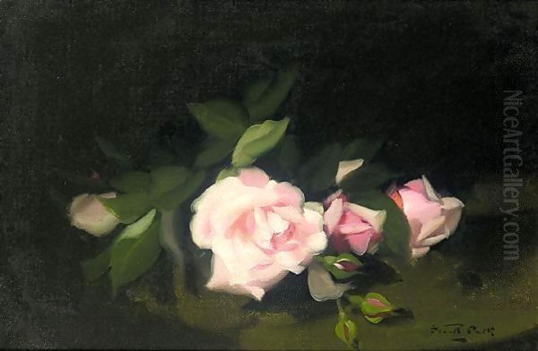 Pink Roses Oil Painting by James Stuart Park