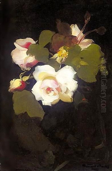 White Roses Oil Painting by James Stuart Park