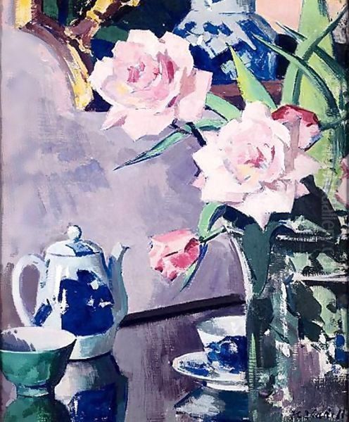 Roses 2 Oil Painting by Francis Campbell Boileau Cadell