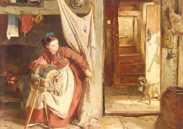 The Lace Maker Oil Painting by James Lobley