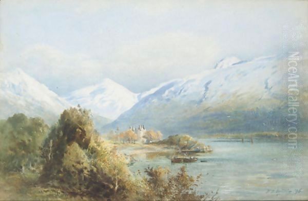 Scottish Loch With Castle In Winter Oil Painting by Frederick D. Ogilvie