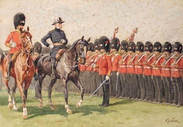 Lord Roberts Inspecting The Troops Oil Painting by William Barnes Wollen