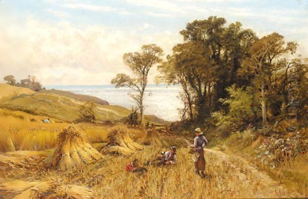 A Rest From The Harvest Oil Painting by Alfred Glendening