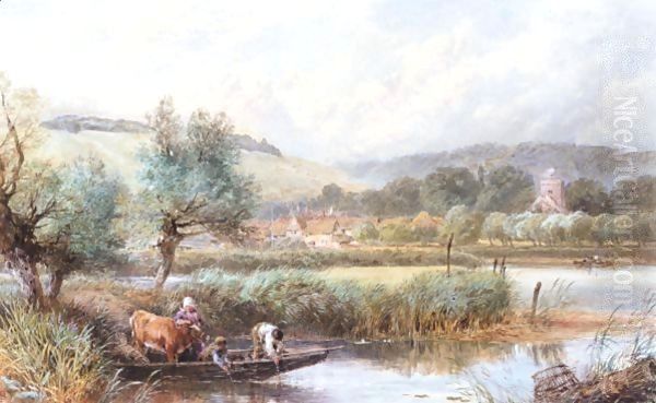 Streatley On Thames, Berkshire Oil Painting by Myles Birket Foster