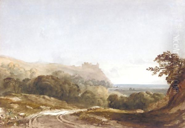 Harlech Castle From The North, Merionethshire Oil Painting by Anthony Vandyke Copley Fielding