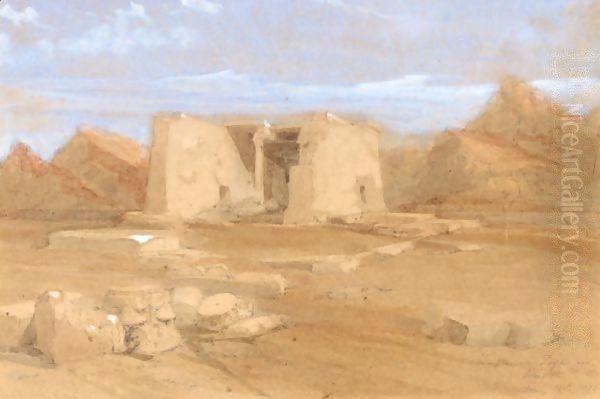 The Temple At Tafa In Nubia Oil Painting by David Roberts