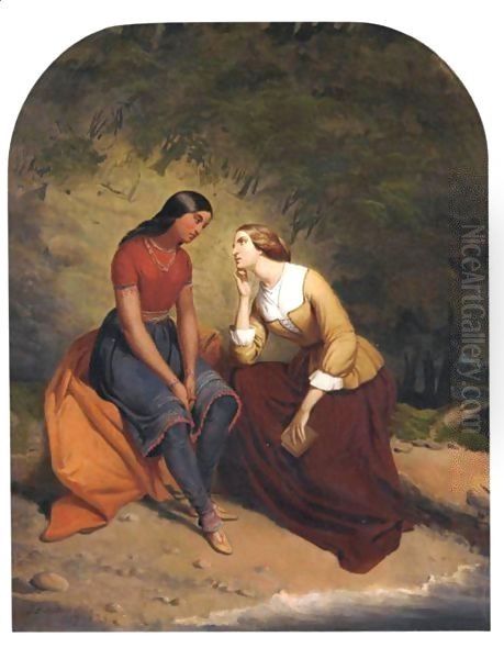 The Meeting Of Hetty And Hist Oil Painting by Tompkins Harrison Matteson