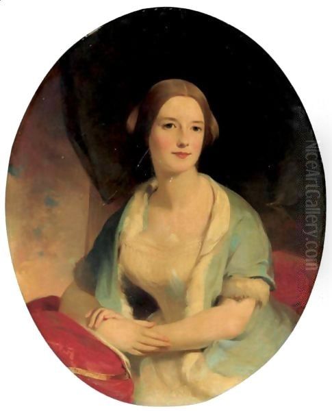 Portrait Of Sarah Jane Hall Oil Painting by Thomas Sully