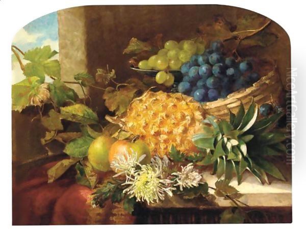 Still Life With Exotic Fruit Oil Painting by William Rickarby Miller