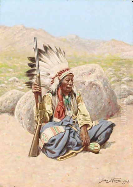 Chief Blue Horse Oil Painting by John Hauser