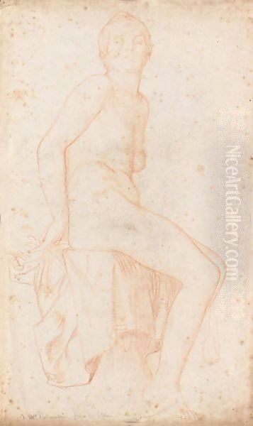 Study Of A Nude Oil Painting by William Strang