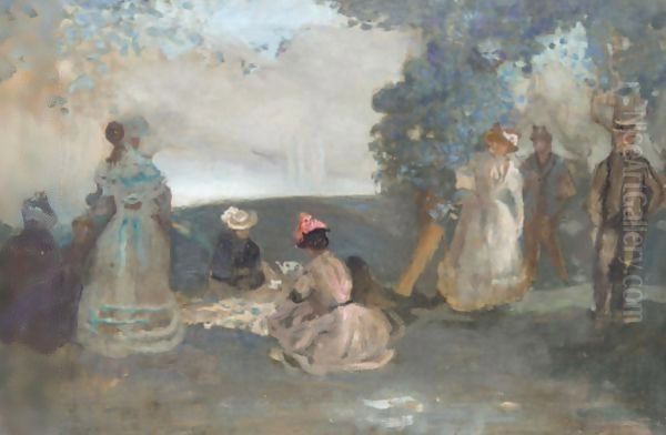 Dejeuner Sur L'Herbe Oil Painting by Charles Edward Conder