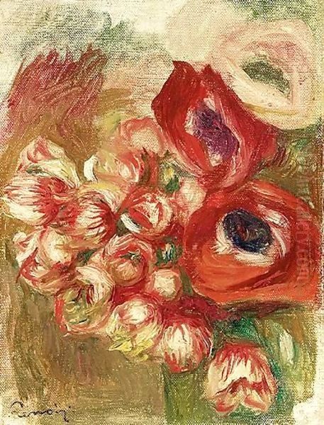 Anemones Et Roses Oil Painting by Pierre Auguste Renoir