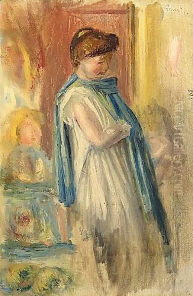 Jeune Femme Debout Oil Painting by Pierre Auguste Renoir