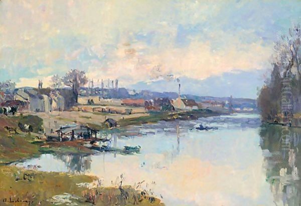 La Seine A Port-Marly Oil Painting by Albert Lebourg