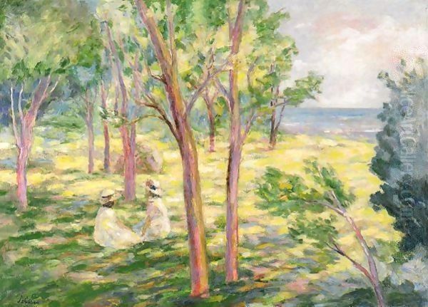 Deux Fillettes Dans Un Paysage Oil Painting by Henri Lebasque