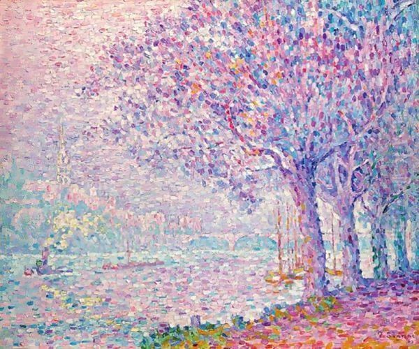 Saint-Cloud Oil Painting by Paul Signac