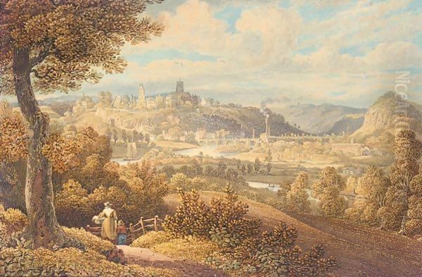 Bridgnorth, Shopshire Oil Painting by Joseph Powell