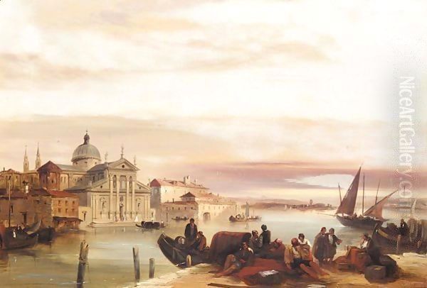 View of the church of San Georgio Maggiore Oil Painting by Edward Pritchett