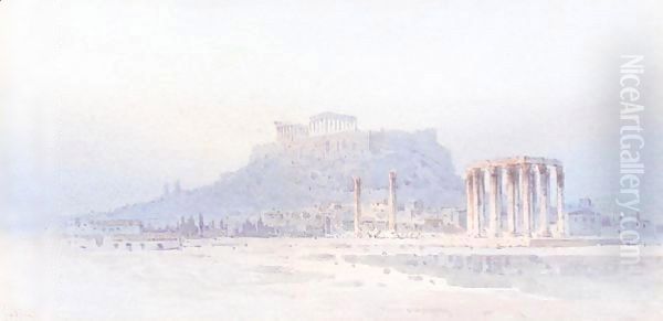 View of the Acropolis Oil Painting by Angelos Giallina