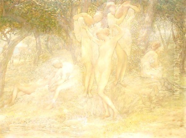 The bathers Oil Painting by Charles Albert Pesnelle