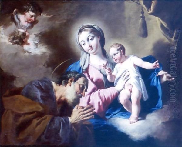 Holy Family Oil Painting by Giovanni Battista Pittoni the younger