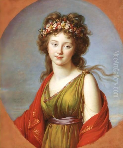 Portrait Of Countess Kagenek (1779-1842), As Flora Oil Painting by Elisabeth Vigee-Lebrun