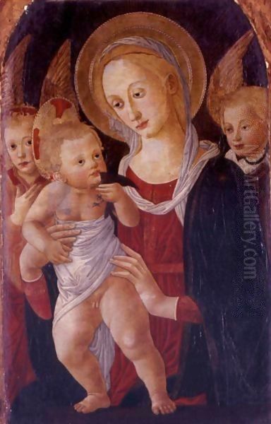 Madonna And Child With Angels Oil Painting by Pier Francesco Fiorentino