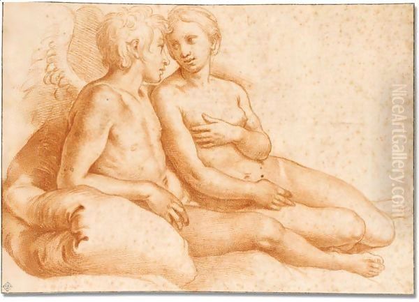 Cupid and Pysche Oil Painting by Raphael