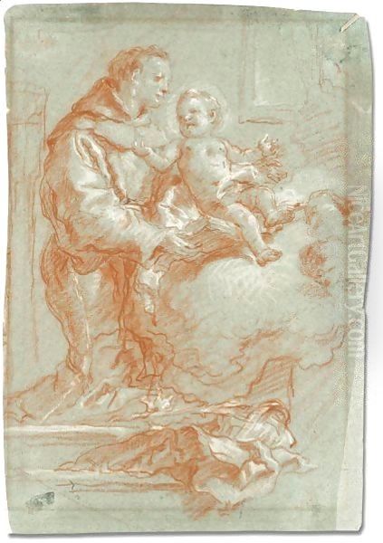 St. Anthony of Padua with the christ child Oil Painting by Giovanni Battista Tiepolo