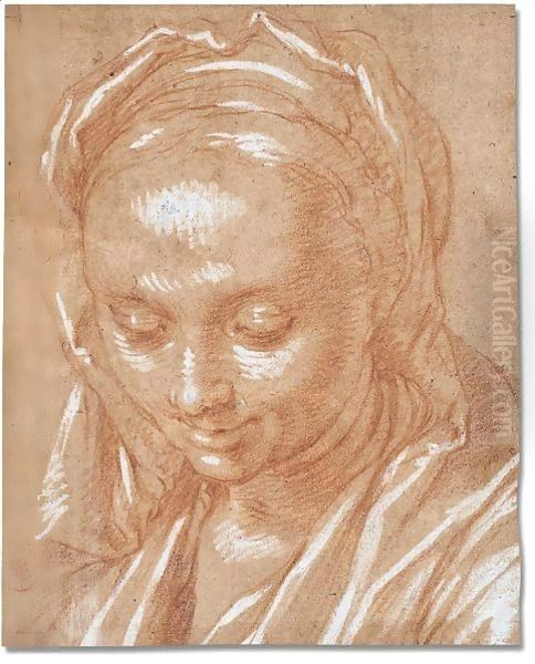 Head of women Oil Painting by Abraham Bloemaert