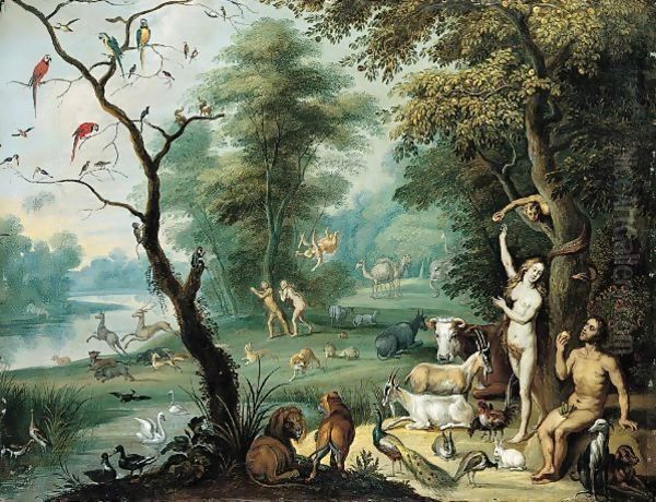 The Fall Of Man Oil Painting by Jan Brueghel the Younger