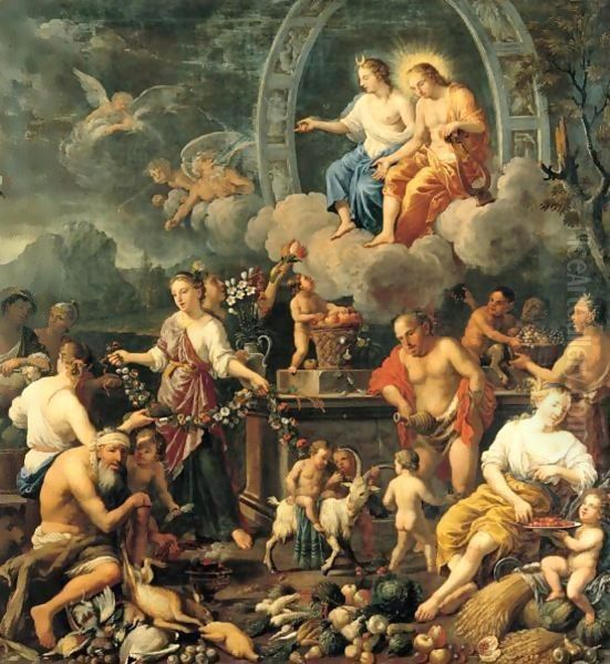 An Allegory Of Time Oil Painting by Johann Heiss