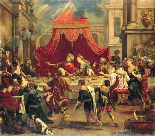 Belshazzar's Feast Oil Painting by Johann Heiss