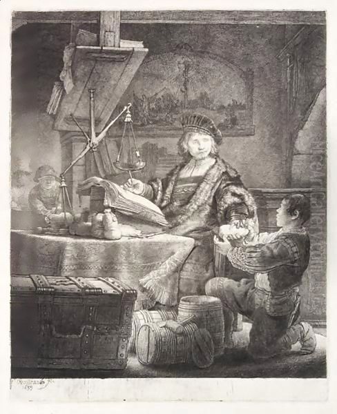 Jan Uytenbogaert, The Goldweigher Oil Painting by Rembrandt Van Rijn