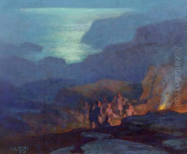 Moonlight Campers Oil Painting by Edward Henry Potthast