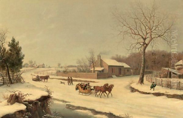 Sleigh Ride 2 Oil Painting by Thomas Birch