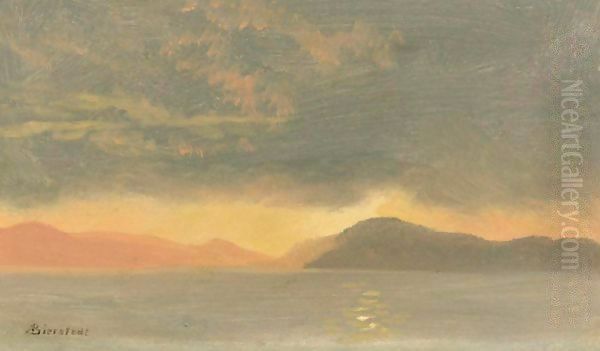 Sunset Oil Painting by Albert Bierstadt