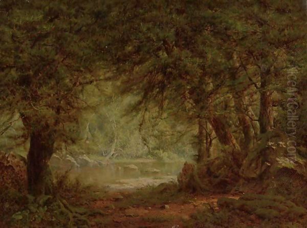 River Through The Woods Oil Painting by Alexander Helwig Wyant