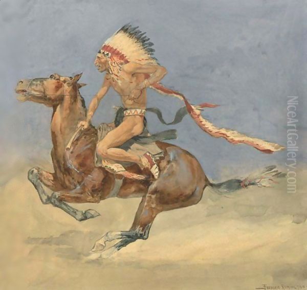 Pony War Dance Oil Painting by Frederic Remington