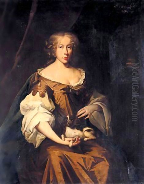 Portrait Of Ann Lee, Daughter Of John Warner Lee, Archdeacon Of Rochester   Oil Painting by John Riley