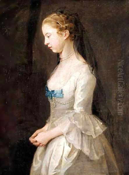 Portrait Of A Young Girl   Oil Painting by Joseph Highmore