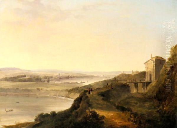 View Of Falmouth From Pendennis Castle, Cornwall Oil Painting by James George Philp