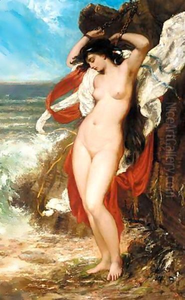 Andromeda Chained To The Rocks Oil Painting by William Etty