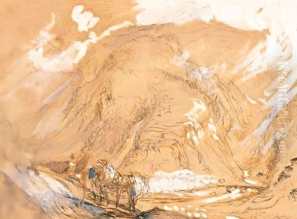 View In The Alps Oil Painting by John Ruskin