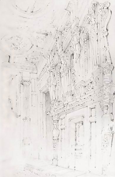 The Interior Of No.90, The High Street, Oxford Oil Painting by John Ruskin