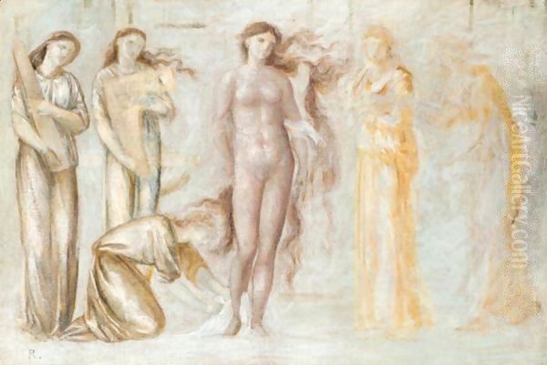 Study For 'The Court Of Venus' Oil Painting by Sir Edward Coley Burne-Jones