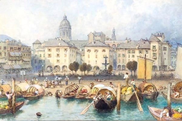 Como Oil Painting by Myles Birket Foster